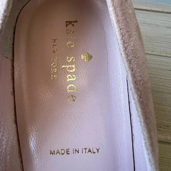 Kate Spade Anastasia Pink Suede Gold Glitter Block Heel Sz 9 - Picture 9 of 12